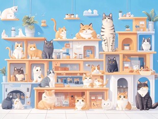 猫咪的梦幻多层温馨家园