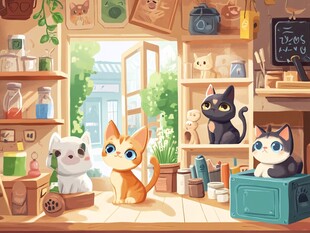 猫咪小店的温馨日常