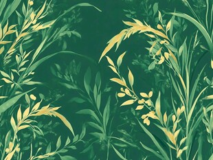 绿色植物花卉无缝图案