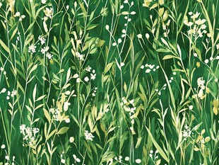 绿野繁花水彩植物图案