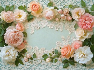 浪漫蕾丝花边与柔美花卉