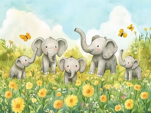 大象一家的田园欢乐时光