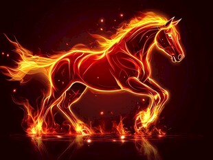 火焰骏马 炫酷奔腾之姿