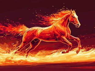 火焰骏马奔腾图