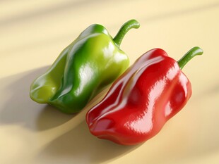 红绿甜椒静物展示