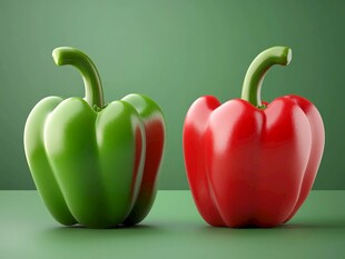红绿彩椒 清新静物特写