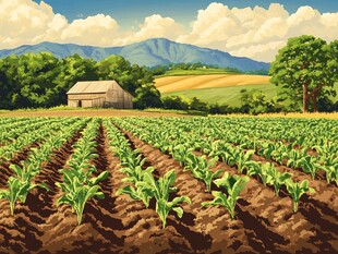 乡村农田风光田园美景图