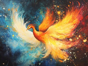 凤凰涅槃 绚丽艺术画作