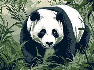 竹林中的大熊猫