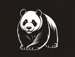 黑白熊猫卡通形象