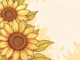 手绘向日葵装饰背景图