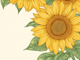 手绘向日葵插画