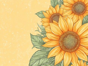 向日葵插画背景图