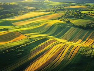 田园风光 大地的绚丽调色板