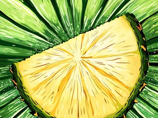 切片菠萝的清新艺术呈现