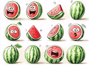 卡通西瓜表情大集合