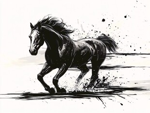 奔马墨韵