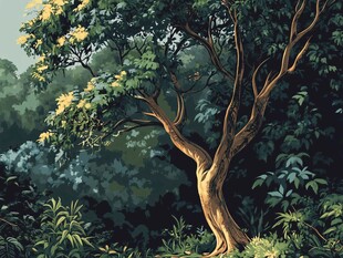 林中孤树 尽显自然生机