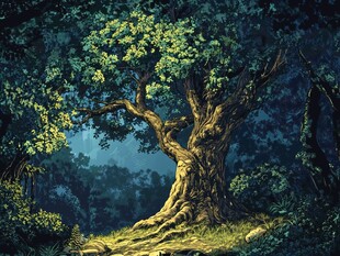 神秘森林中的古老大树