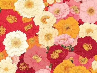 多彩花卉图案 绚丽绽放