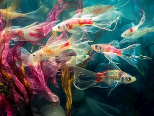 灵动金鱼畅游梦幻水世界
