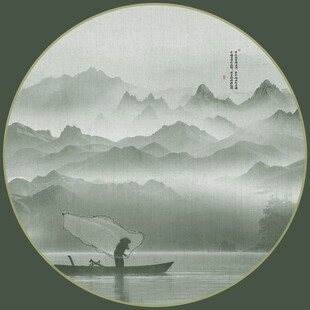 圆形山水画