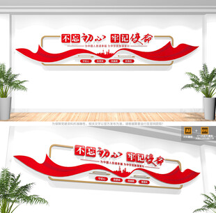 不忘初心牢记使命党建标语文化墙