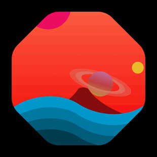 梦幻星球海洋抽象插画