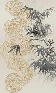 竖幅水墨竹子