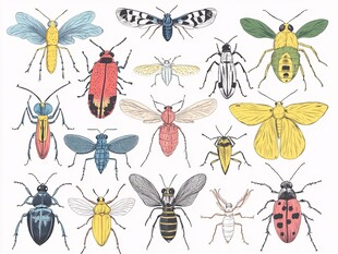 多彩昆虫插画集合
