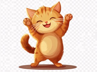 欢乐小猫咪开心起舞