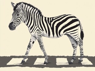 斑马漫步插画图