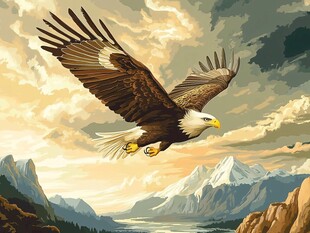 翱翔雄鹰于壮丽山川之间