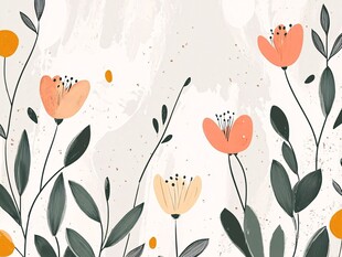手绘清新花卉背景图案