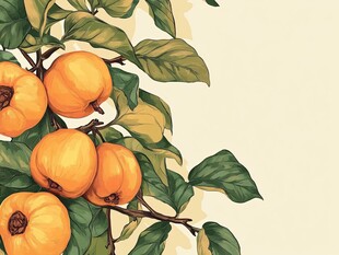 枝头黄果伴绿叶