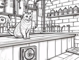 猫咪坐镇复古风实验室