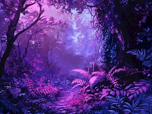 梦幻紫色森林奇幻小径
