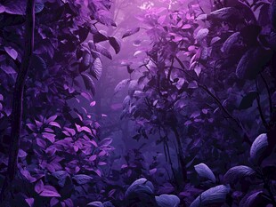 梦幻紫色丛林深处景象