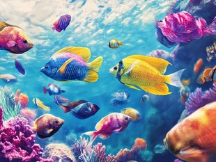 缤纷海底世界的多彩鱼儿