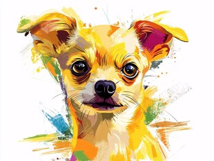 色彩斑斓的可爱吉娃娃