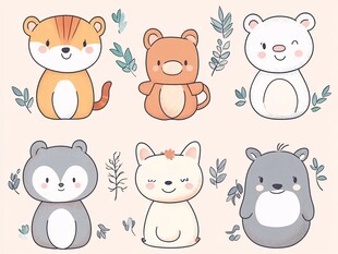 可爱卡通小动物集合