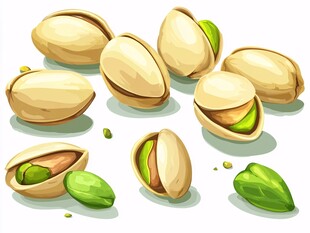 开心果插画 美味坚果呈现