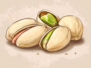 手绘开心果 美味坚果展示