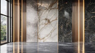 现代奢华大理石墙面空间