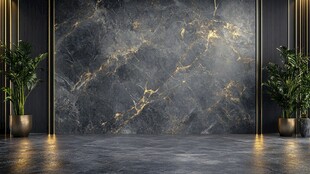 大理石背景墙的室内空间