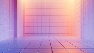 梦幻渐变色彩的空房间