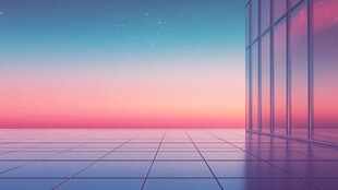 梦幻窗边的绚丽天空景色