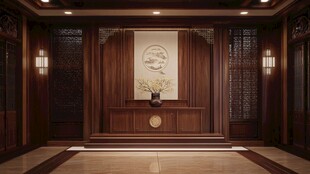 中式典雅大厅装饰场景