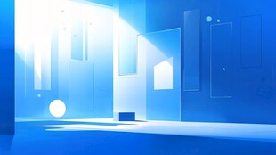 蓝色未来感几何光影空间