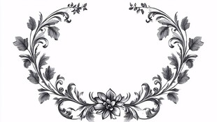 复古花卉装饰性弧形边框